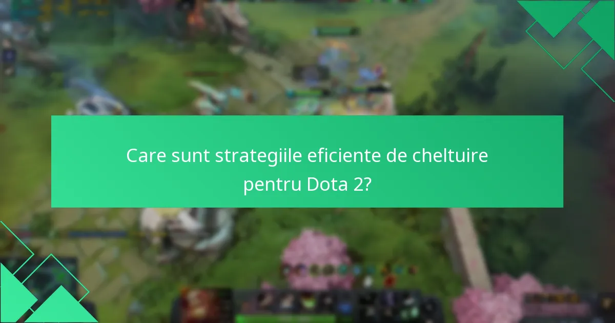 Care sunt strategiile eficiente de cheltuire pentru Dota 2?
