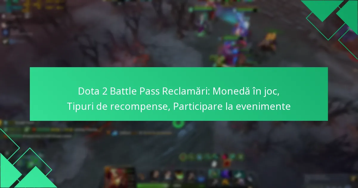 Dota 2 Battle Pass Reclamări: Monedă în joc, Tipuri de recompense, Participare la evenimente