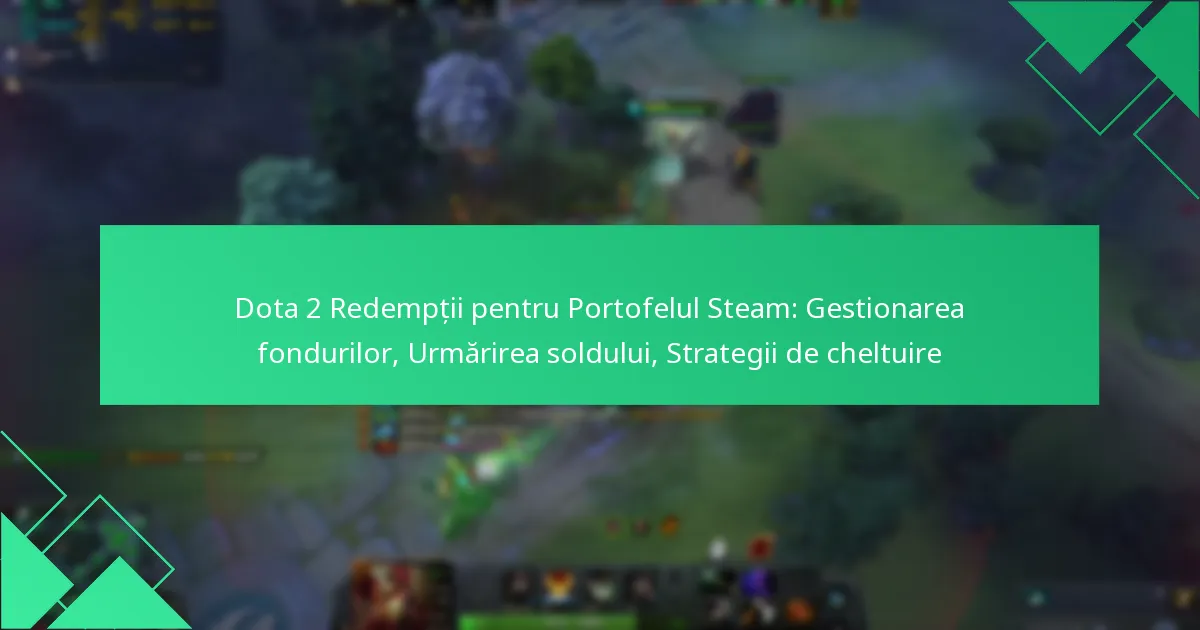 Dota 2 Redempții pentru Portofelul Steam: Gestionarea fondurilor, Urmărirea soldului, Strategii de cheltuire