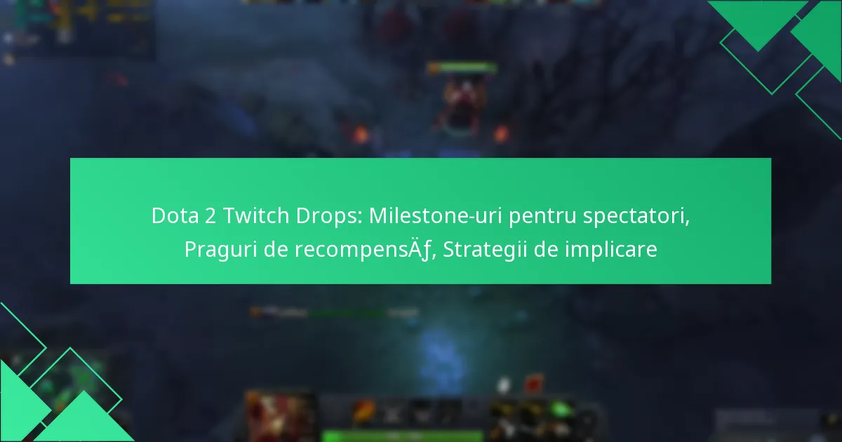 Dota 2 Twitch Drops: Milestone-uri pentru spectatori, Praguri de recompensă, Strategii de implicare
